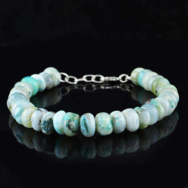 gemsmore:Natural Peruvian Opal Bracelet Round Shape Beads