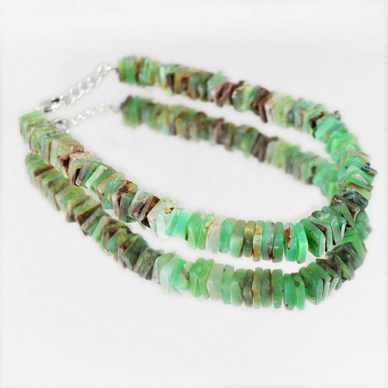 gemsmore:Natural Peruvian Opal Bracelet Untreated Beads
