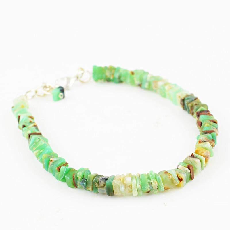 gemsmore:Natural Peruvian Opal Bracelet Untreated Beads