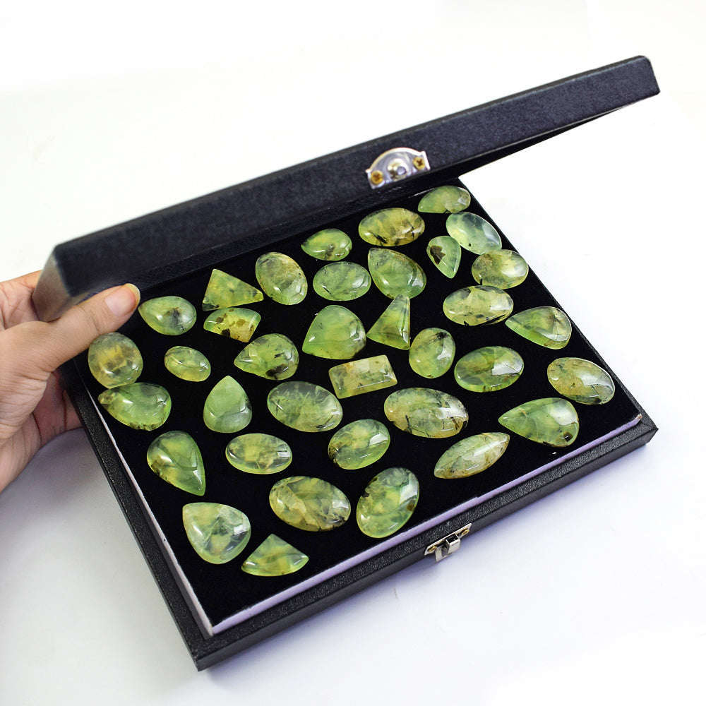 gemsmore:Natural Phrenite Untreated Gemstone Cabochon Lot