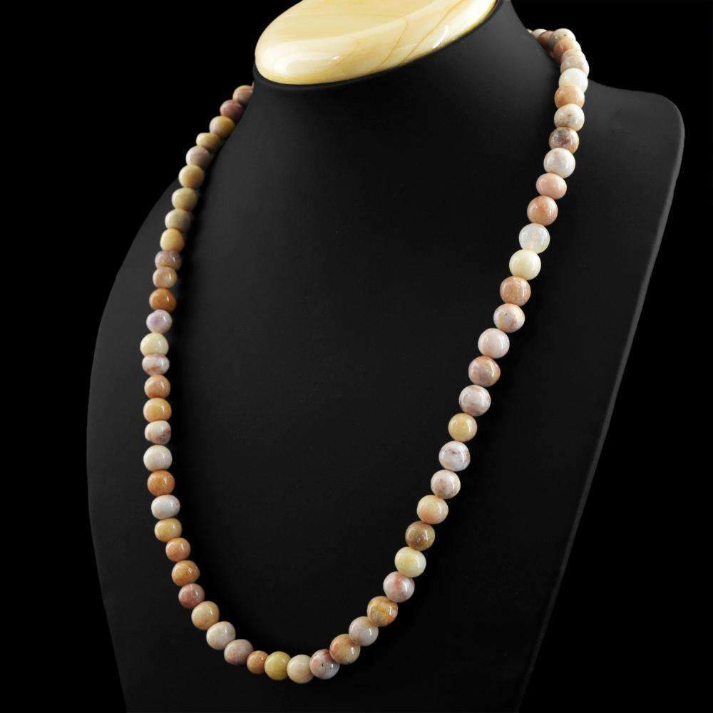gemsmore:Natural Picasso Jasper Necklace Single Strand Round Shape Untreated Beads