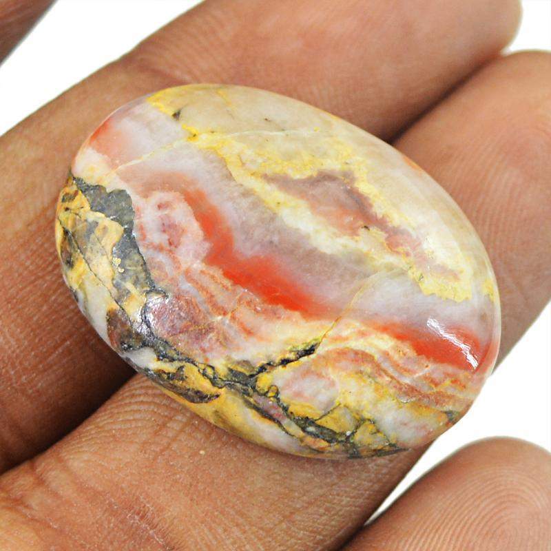 gemsmore:Natural Picasso Jasper Oval Shape Loose Gemstone