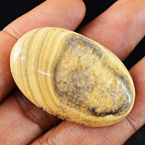 gemsmore:Natural Picture Jasper Oval Shape Loose Gemstone