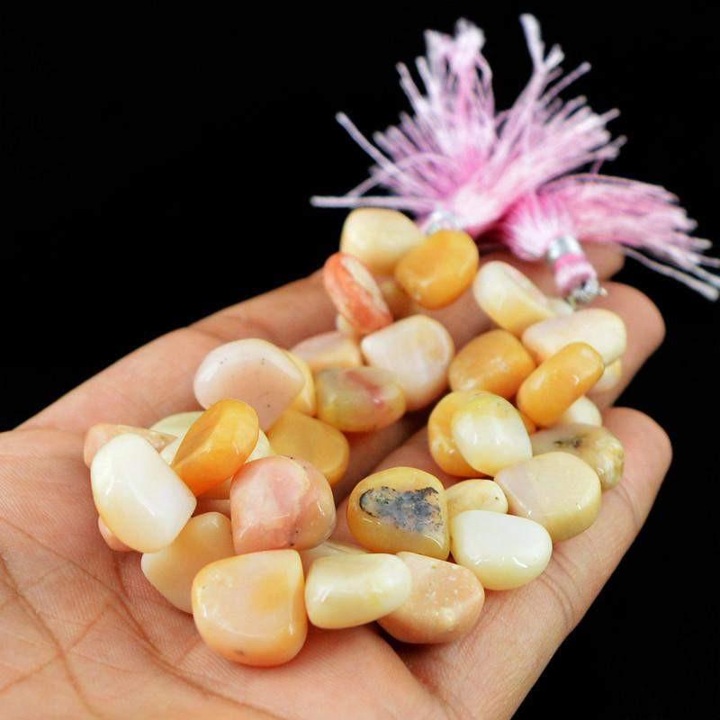 gemsmore:Natural Pink Australian Opal Drilled Beads Strand