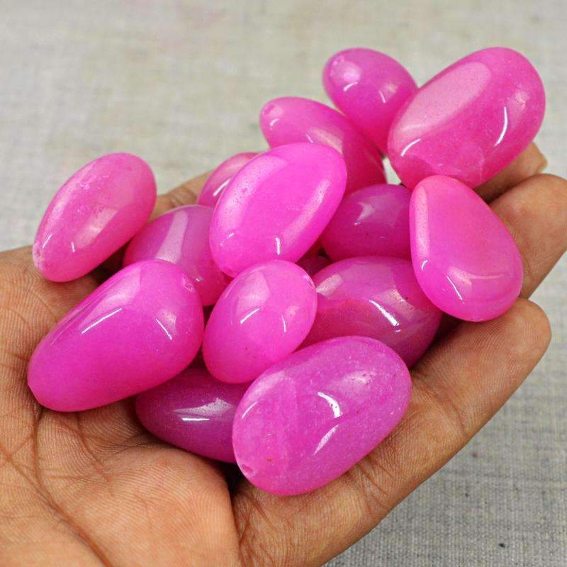 gemsmore:Natural Pink Onyx Beads Lot - Drilled