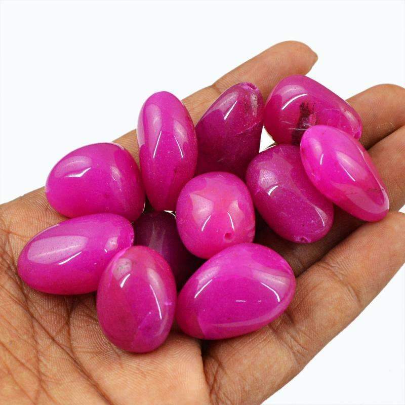 gemsmore:Natural Pink Onyx Drilled Beads Lot