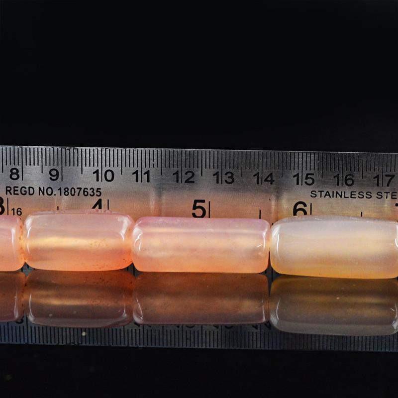 gemsmore:Natural Pink Onyx Drilled Beads Strand