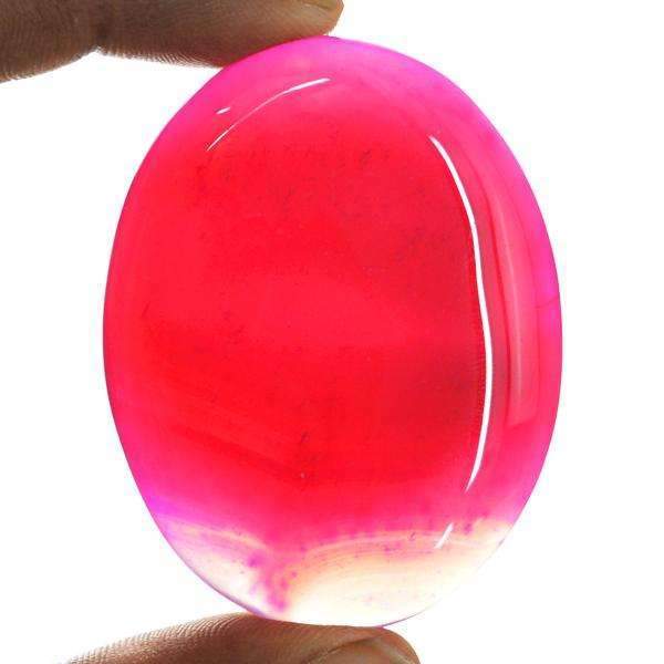 gemsmore:Natural Pink Onyx Gemstone - Oval Shape