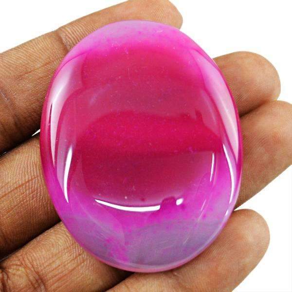 gemsmore:Natural Pink Onyx Gemstone - Oval Shape