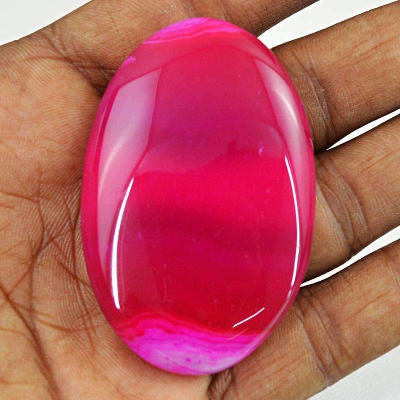 gemsmore:Natural Pink Onyx Gemstone - Oval Shape