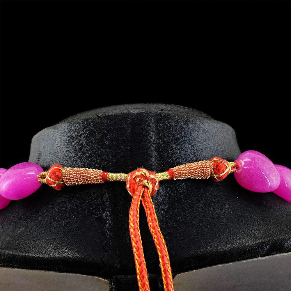 gemsmore:Natural Pink Onyx Necklace 20 Inches Long Untreated Beads