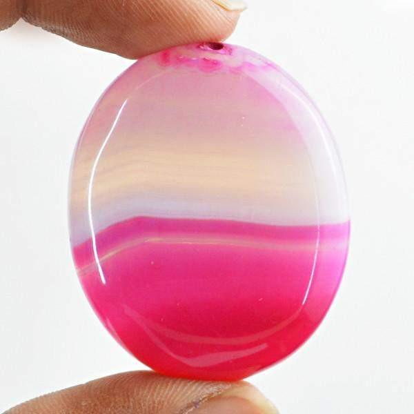 gemsmore:Natural Pink Onyx Oval Shape Healing Palm Gemstone