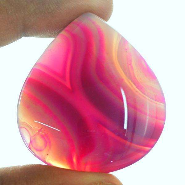 gemsmore:Natural Pink Onyx Pear Shape Loose Gemstone