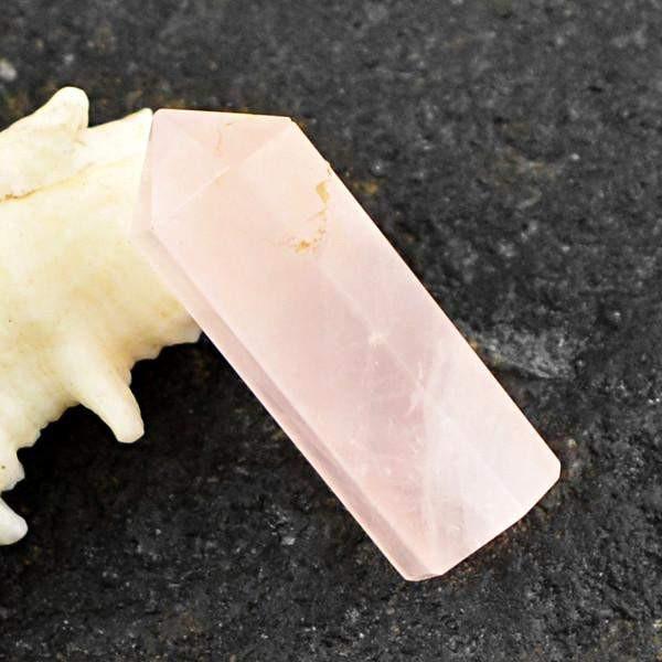 gemsmore:Natural Pink Rose Quartz Meditation Healing Point