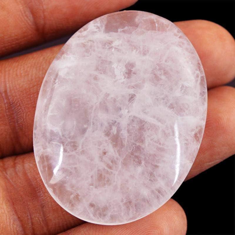 gemsmore:Natural Pink Rose Quartz Oval Shape Gemstone