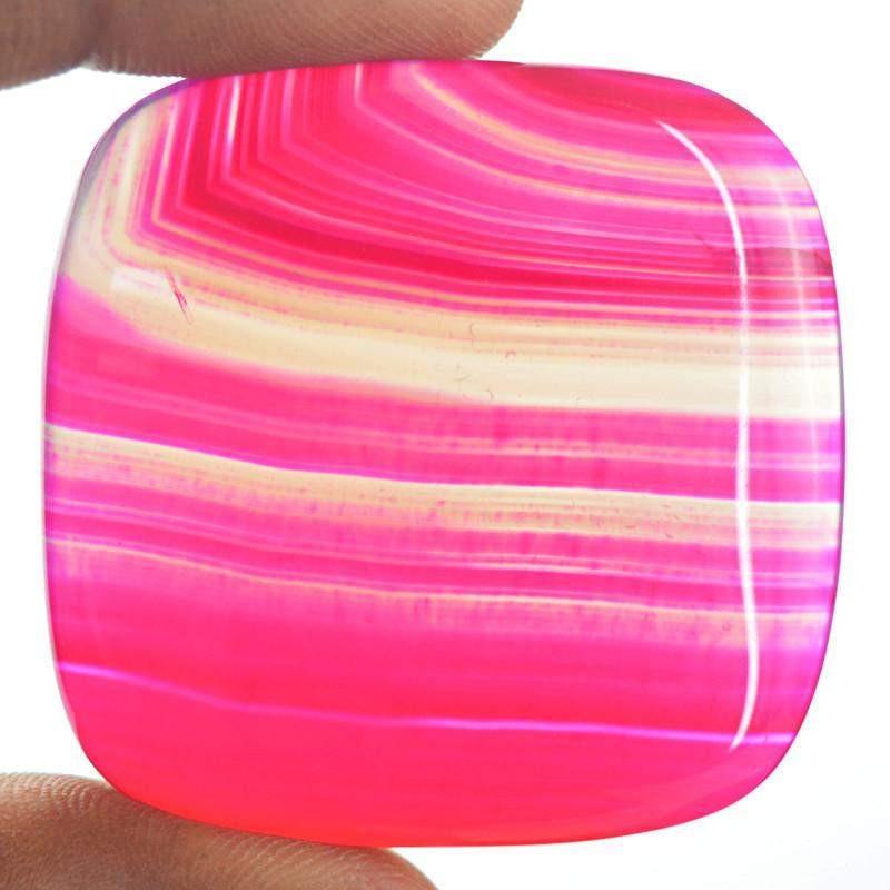 gemsmore:Natural Pink Striped Onyx Untreated Genuine Gemstone