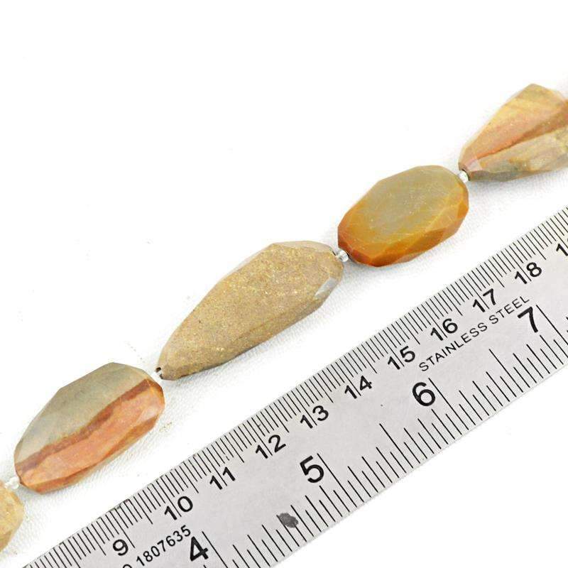 gemsmore:Natural Polygram Jasper Beads Strand - Faceted Drilled