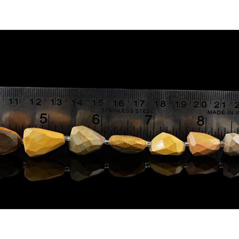 gemsmore:Natural Polygram Jasper Faceted Beads Strand