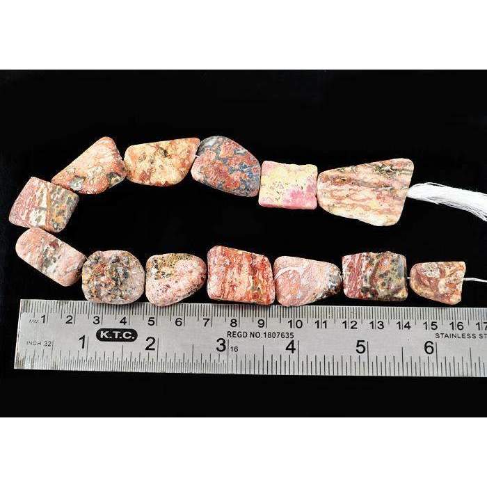 gemsmore:Natural Poppy Jasper Beads Strand - Drilled