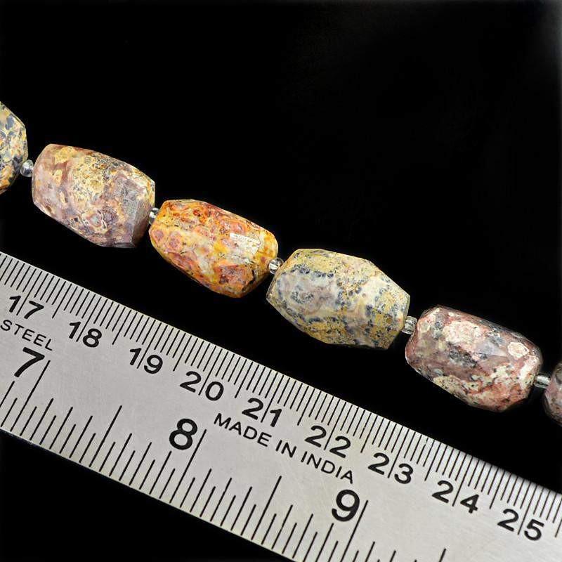 gemsmore:Natural Poppy Jasper Drilled Beads Strand