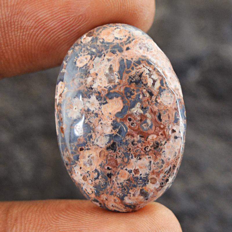 gemsmore:Natural Poppy Jasper Oval Shape Loose Gemstone