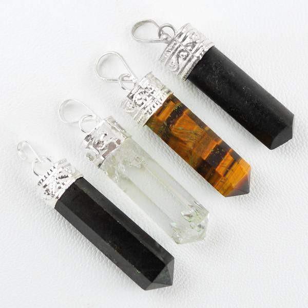 gemsmore:Natural Pure Reiki Healing Point Pendant Lot