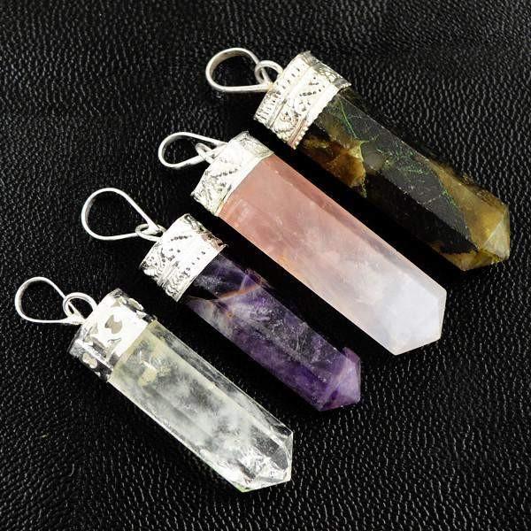 gemsmore:Natural Pure Reiki Healing Point Pendant Lot