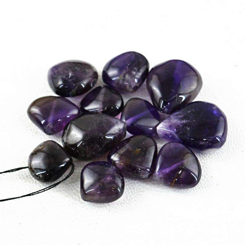 gemsmore:Natural Purple Amethyst Beads Lot - Drilled