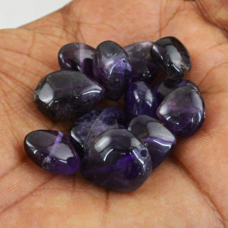 gemsmore:Natural Purple Amethyst Beads Lot - Drilled