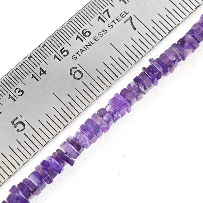 gemsmore:Natural Purple Amethyst Beads Strand - Drilled