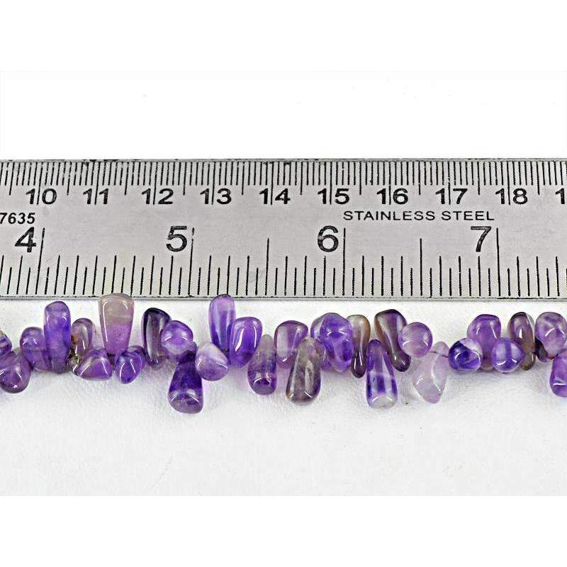 gemsmore:Natural Purple Amethyst Beads Strand - Drilled
