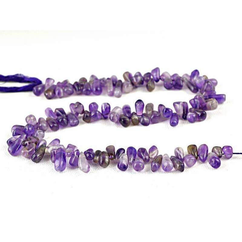 gemsmore:Natural Purple Amethyst Beads Strand - Drilled