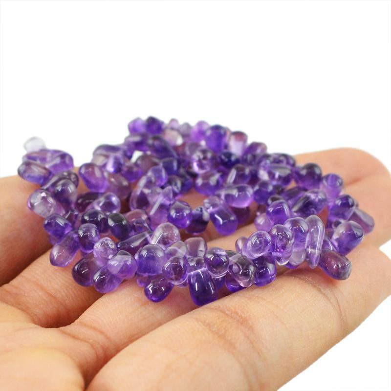 gemsmore:Natural Purple Amethyst Beads Strand