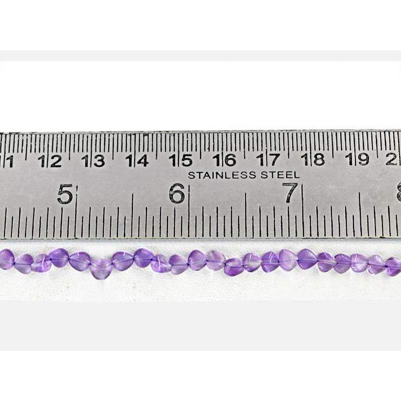 gemsmore:Natural Purple Amethyst Drilled Beads Strand