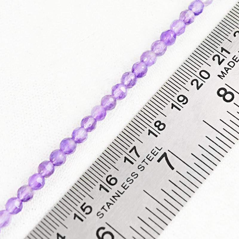 gemsmore:Natural Purple Amethyst Faceted Round Beads Strand
