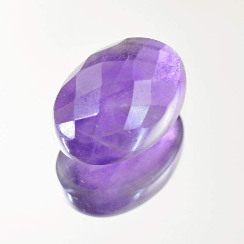 gemsmore:Natural Purple Amethyst Oval Shape Faceted Gemstone
