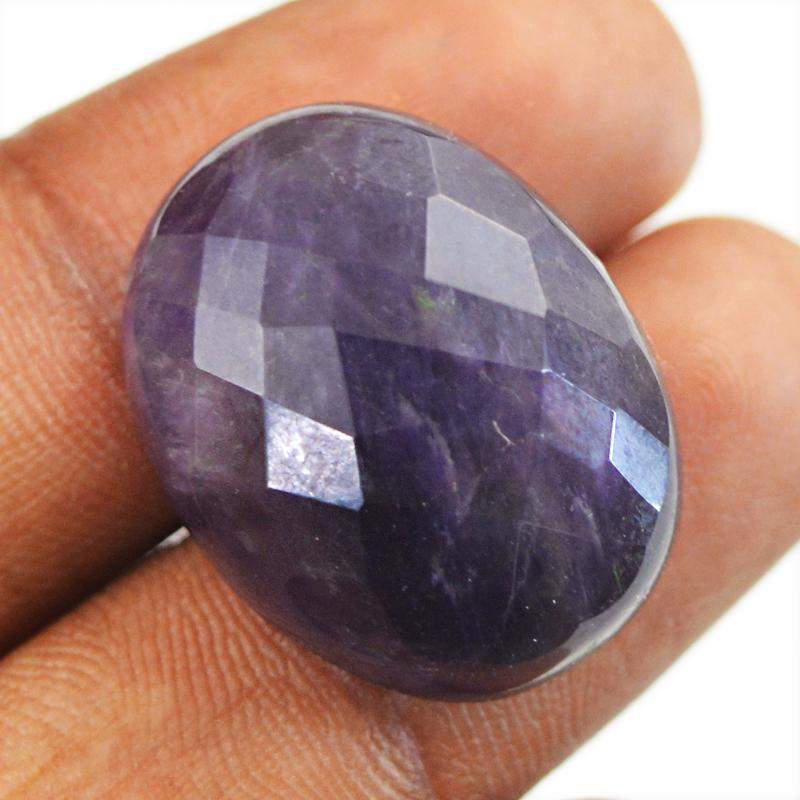 gemsmore:Natural Purple Amethyst Oval Shape Faceted Gemstone