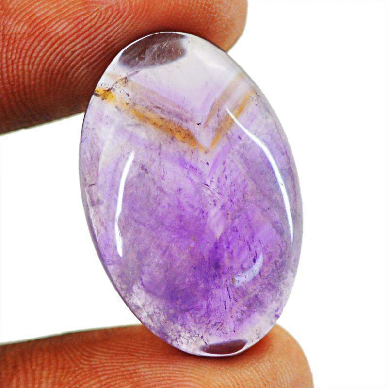 gemsmore:Natural Purple Amethyst Oval Shape Gemstone