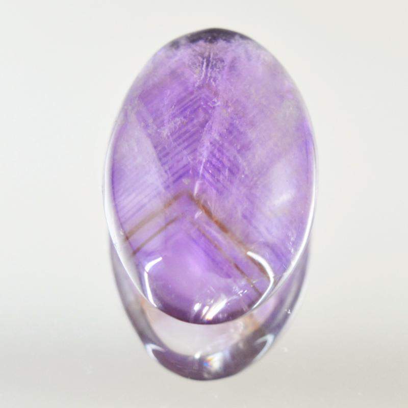 gemsmore:Natural Purple Amethyst Oval Shape Gemstone