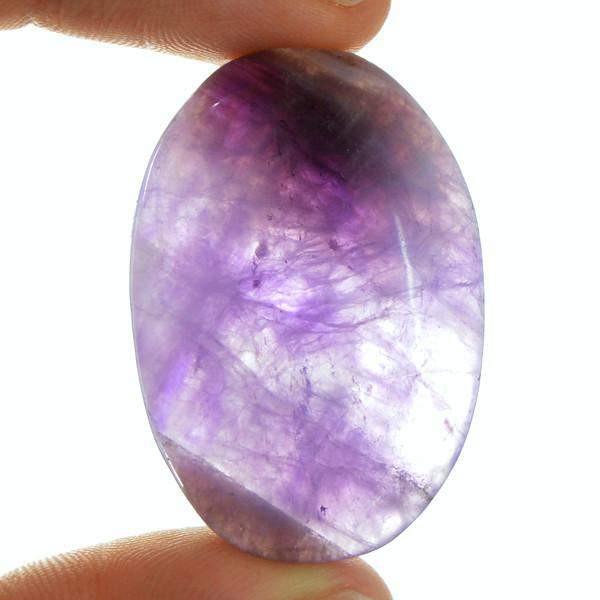 gemsmore:Natural Purple Amethyst Oval Shape Healing Palm Gemstone