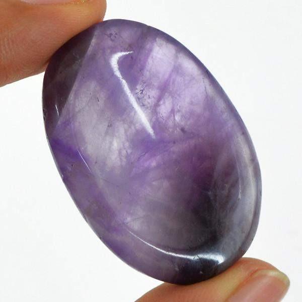 gemsmore:Natural Purple Amethyst Oval Shape Healing Palm Gemstone