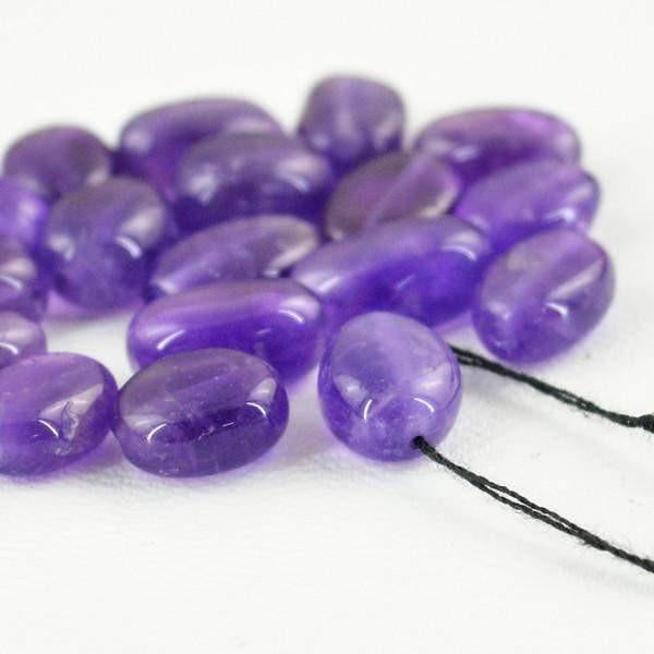 gemsmore:Natural Purple Amethyst Oval Shape Untreated Beads Lot