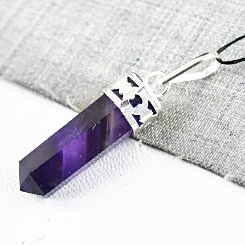 gemsmore:Natural Purple Amethyst Pure Healing Point Pendant