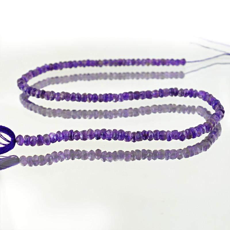 gemsmore:Natural Purple Amethyst Round Shape Beads Strand