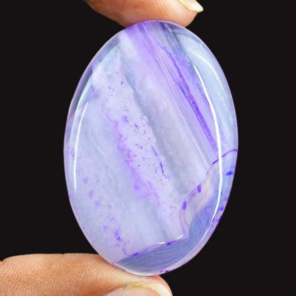 gemsmore:Natural Purple Onyx Oval Shape Healing Palm Untreated Gemstone
