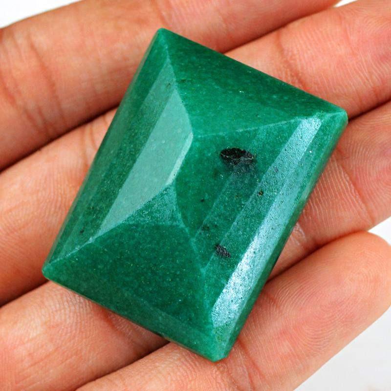 gemsmore:Natural Rectangular Shape Green Emerald Gemstone