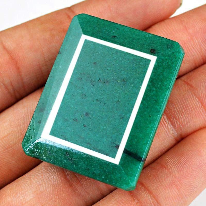 gemsmore:Natural Rectangular Shape Green Emerald Gemstone