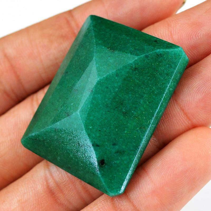 gemsmore:Natural Rectangular Shape Green Emerald Gemstone