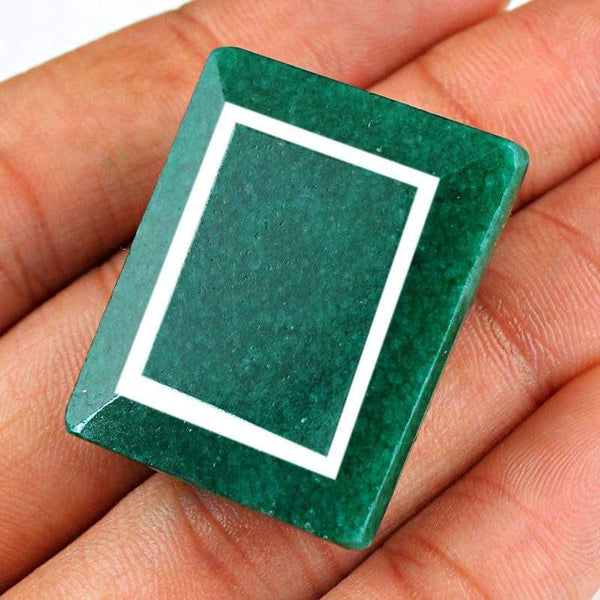 gemsmore:Natural Rectangular Shape Green Emerald Gemstone