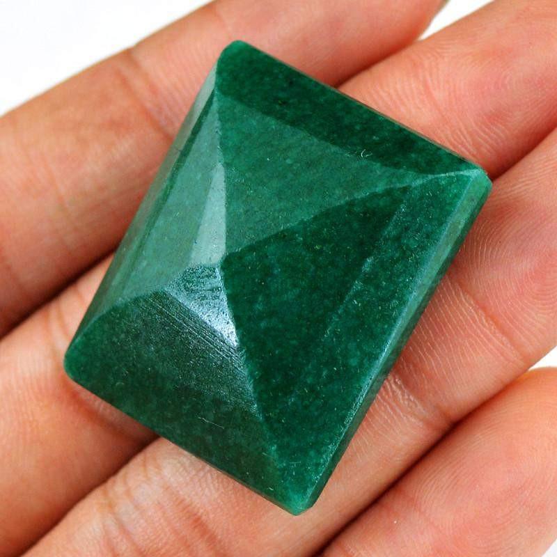 gemsmore:Natural Rectangular Shape Green Emerald Gemstone